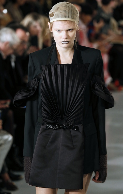 Pleats feature alongside voluminous effects and asymmetrical lines at Maison Margiela (Credit: François Guillot / AFP)
